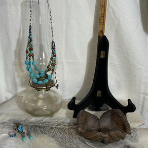 Vintage Silver and turquoise jewelry set